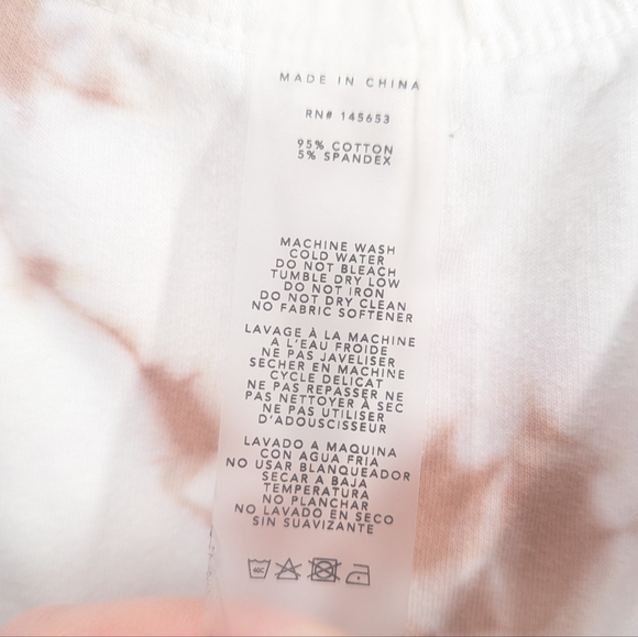 AR-33 Tie Dye 2 Piece Sweatsuit Set in Coco Vanilla Size Small - Picture 8 of 8